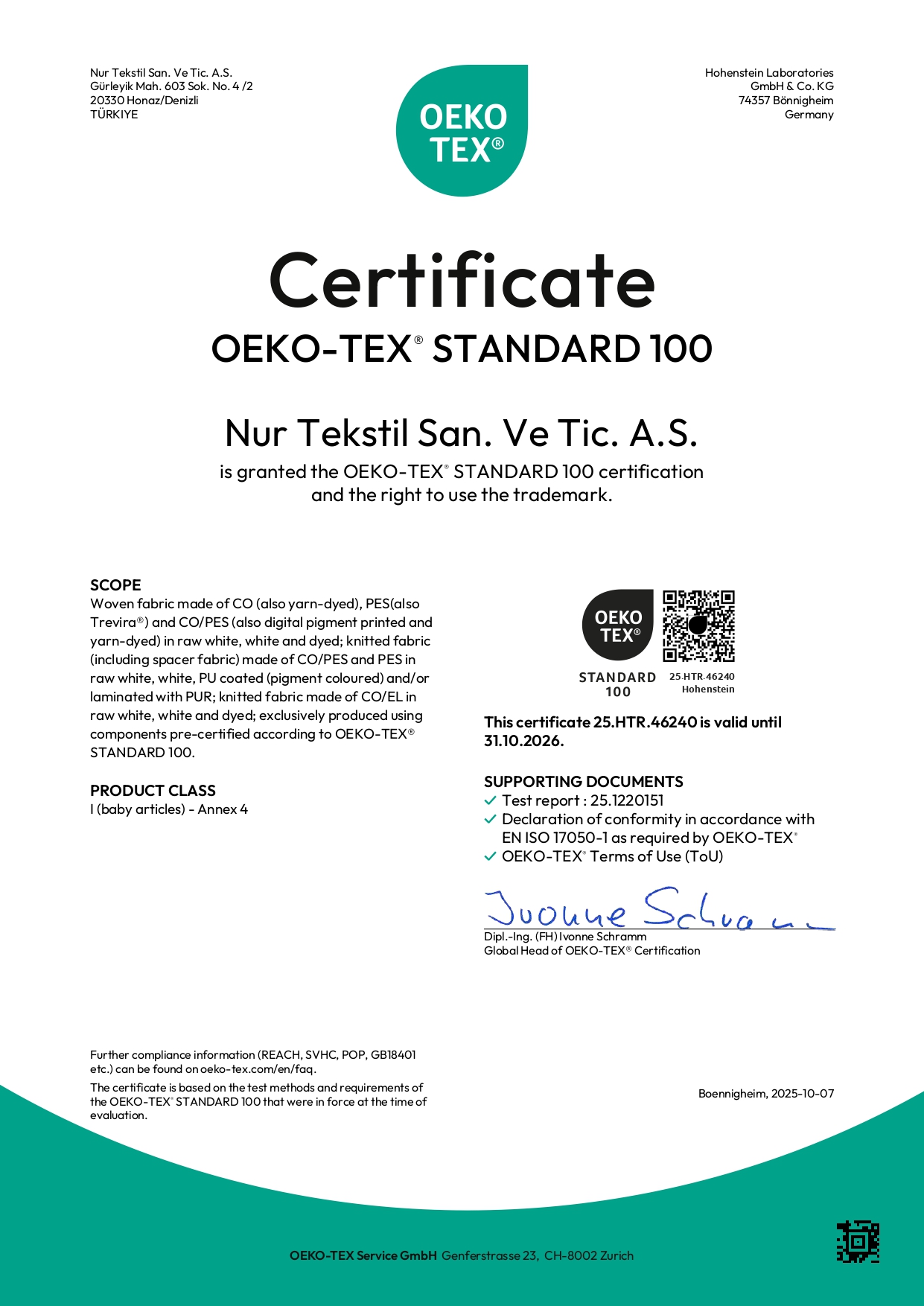 Oeko-Tex Standart 100